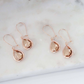 Champagne and Rose Gold Teardrop Gem Hoop Earrings | Bridesmaid Earrings | Wedding Jewelry | EHCHPRG1