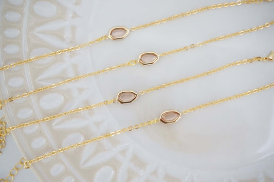 Champagne Mini Hexagon Bracelets | Bridesmaid Bracelets | Wedding Bracelet | BCHPG13, BCHPS13