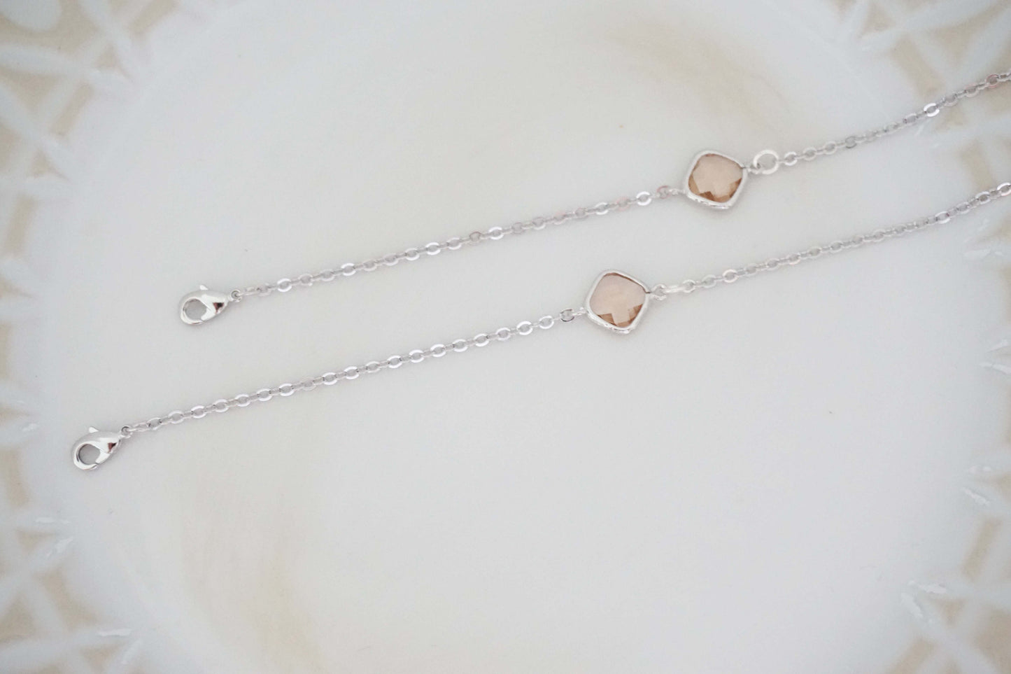 Champagne Gem and Gold Bracelet | Bridesmaid Bracelet | Wedding Jewelry | BCHPG3, BCHPS3