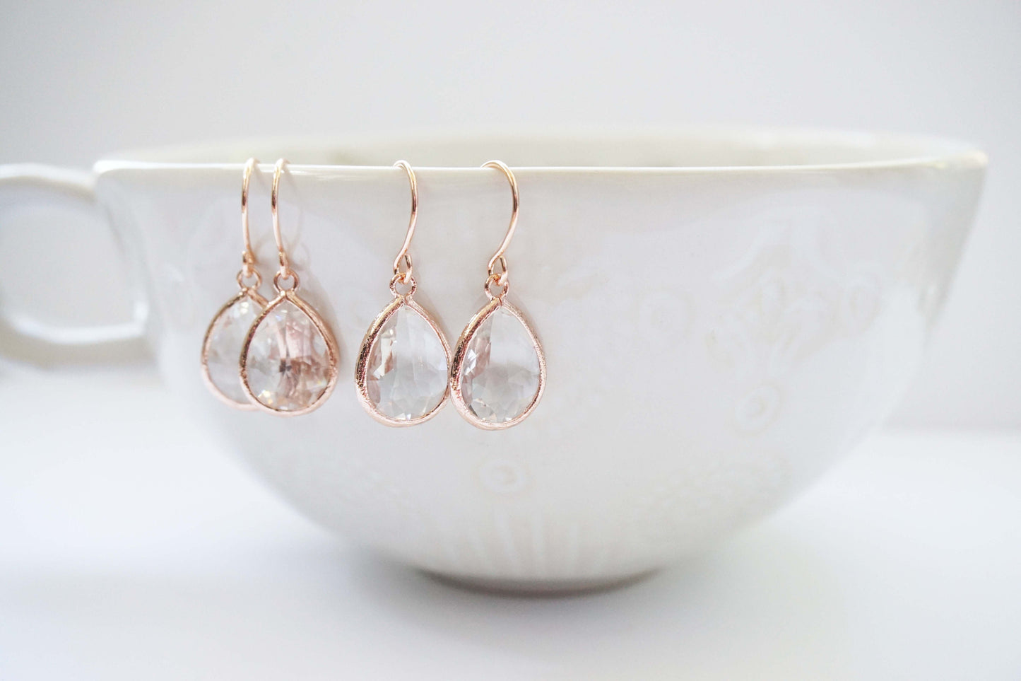 Crystal Teardrop Gem Earrings | Bridesmaid Earrings | Wedding Jewelry | ECG1, ECS1, ECRG1