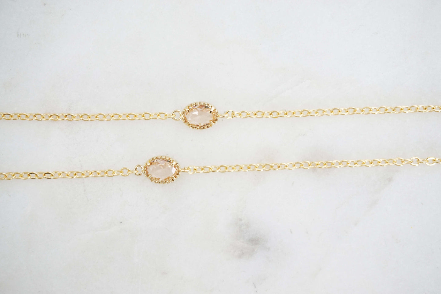 Champagne Gem Bracelet | Bridesmaid Bracelet | Wedding Jewelry | BCHPG17, BCHPS17