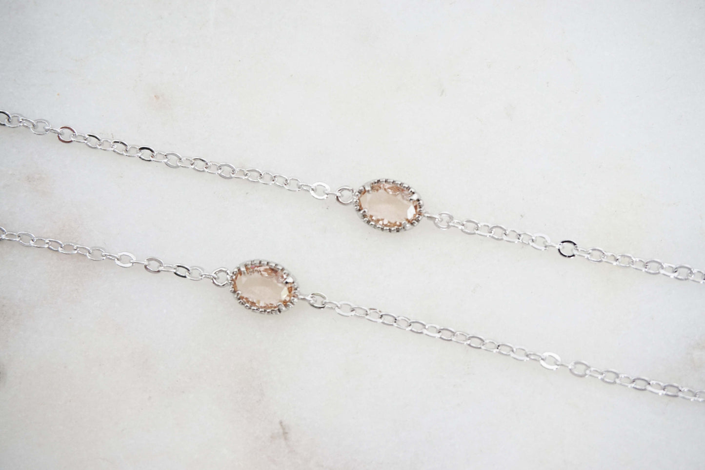 Champagne Gem Bracelet | Bridesmaid Bracelet | Wedding Jewelry | BCHPG17, BCHPS17