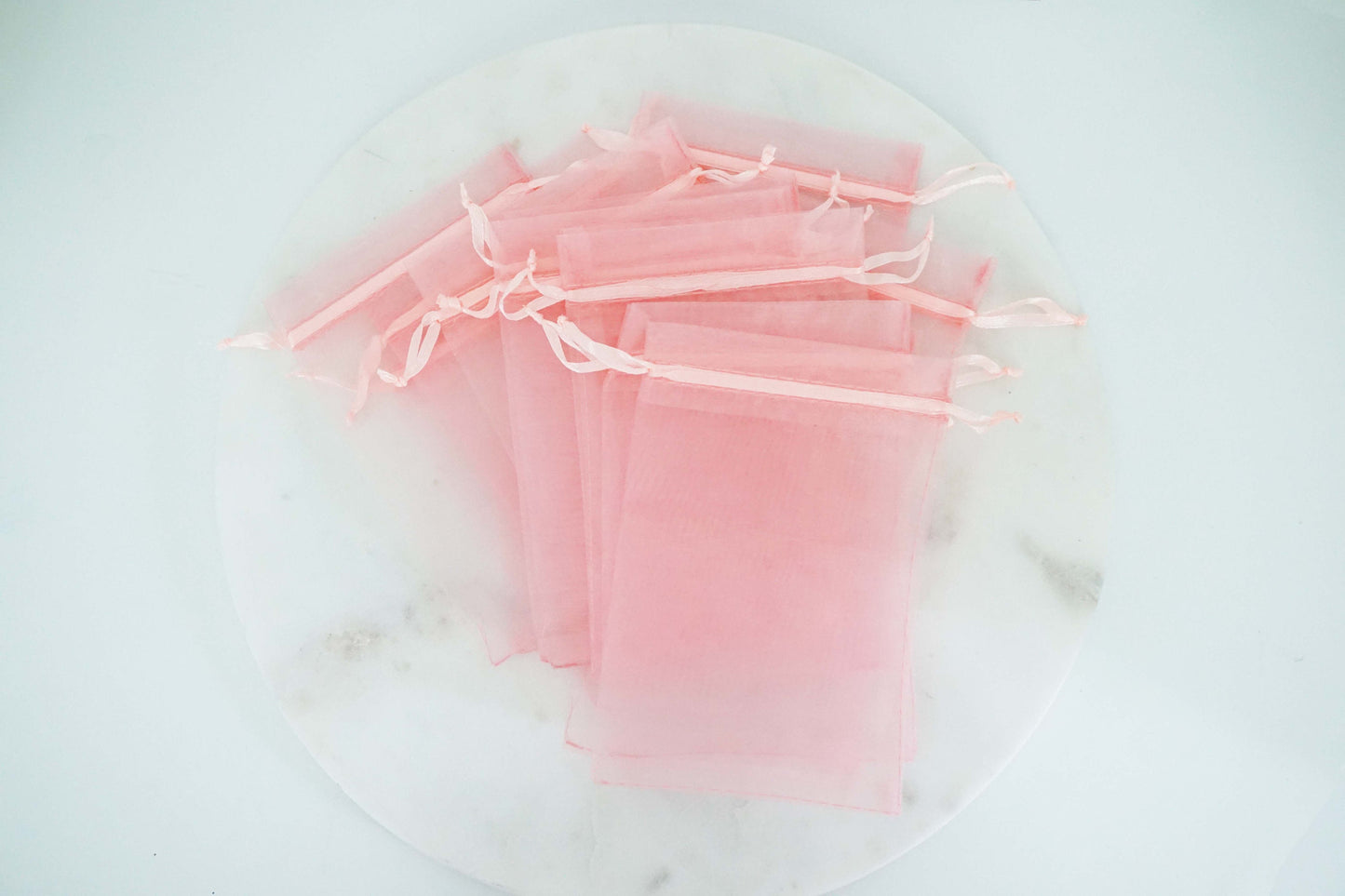 Blush Pink Organza Bags for Bridal Orders | Wedding Jewelry Boxes | Wedding Jewelry Packaging