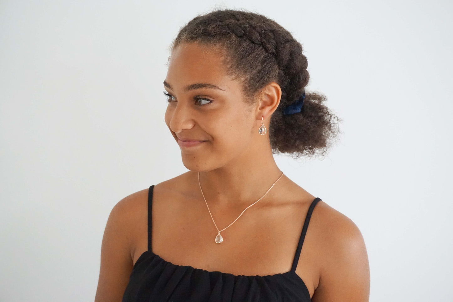 Crystal Gem and Rose Gold Necklace | Bridesmaid Necklaces | Wedding Jewelry | NCRG1