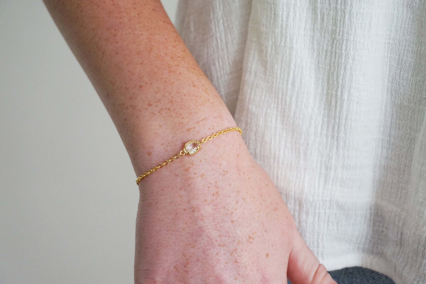 Champagne Gem Bracelet | Bridesmaid Bracelet | Wedding Jewelry | BCHPG17, BCHPS17