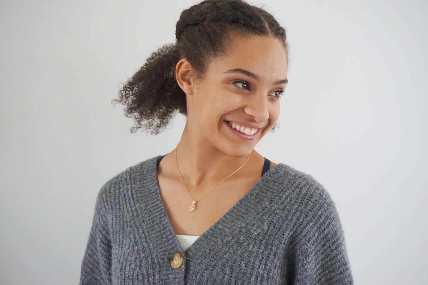 Crystal Gem and Gold Twist Necklace | Bridesmaid Necklaces | Wedding Jewelry | NCG21, NCS21