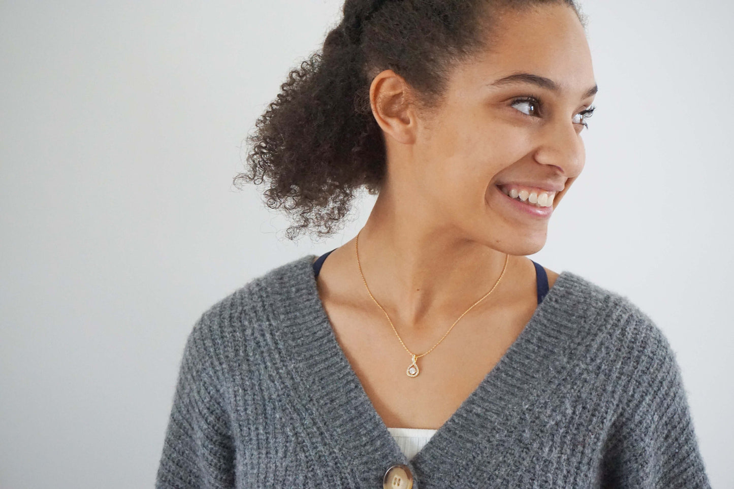 Crystal Gem and Gold Twist Necklace | Bridesmaid Necklaces | Wedding Jewelry | NCG21, NCS21