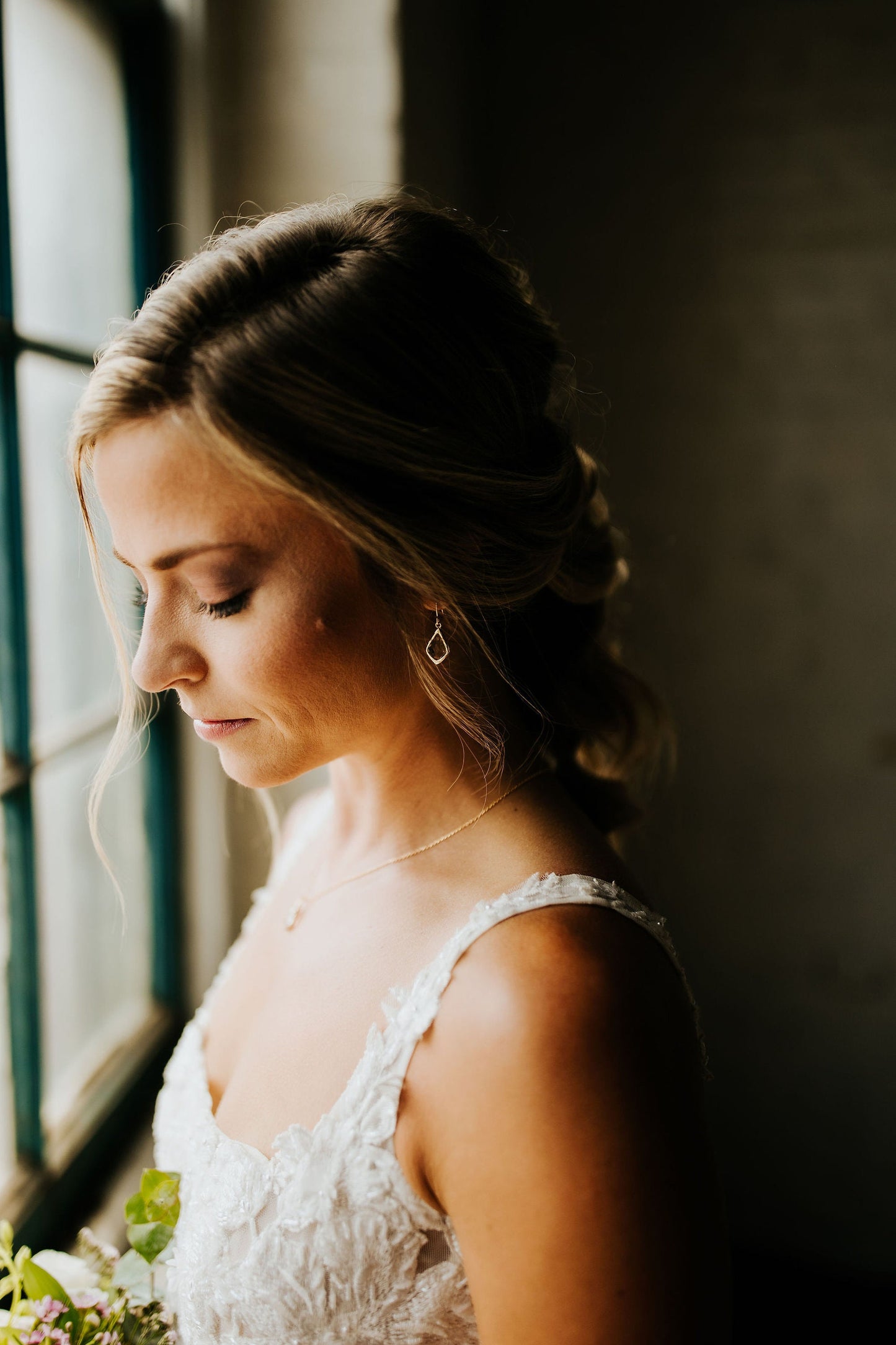 Crystal and Gold Gem Earrings and Necklace Set | Bridesmaid Jewelry | Wedding Earrings | ENCG8, ENCS8