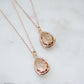 Champagne Gem and Rose Gold Necklace | Bridesmaid Necklaces | Wedding Jewelry | NCHPRG1