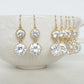 Crystal Gem and Gold Glam Double Drop Earrings | Bridesmaid Earrings | Wedding Jewelry | ECG26, ECS26