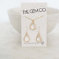Crystal and Gold Textured Teardrop Gem Earring and Necklace Set | Bridesmaid Jewelry | Wedding Jewelry | ENCG13